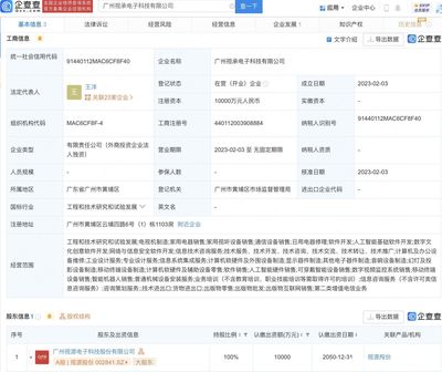 视源股份新设电子科技子公司，注册资本1亿元，聚焦数字文化创意软件开发